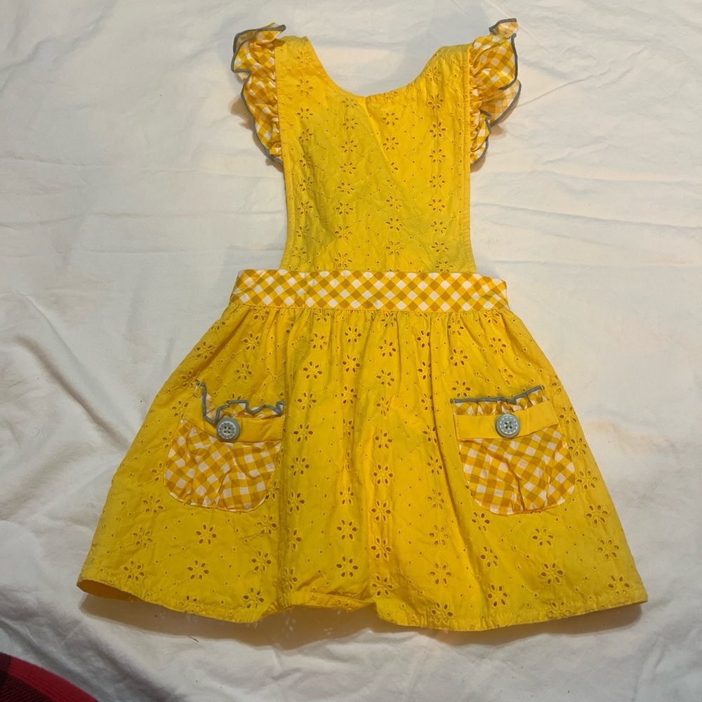 MATILDA JANE Size 4 Brilliant Daydream Splendid Sunshine Pinafore Eyelet Dress